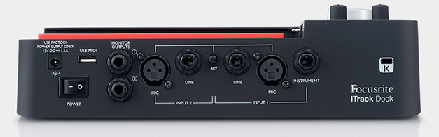 Focusrite iTrack Dock Inputs and connections