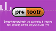 Pro Tools test session on Mac Pro late 2013 with 81 tracks