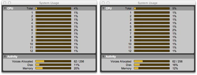 Disk usage recording and playback to the Mercury Elite Pro Qx2 by OWC